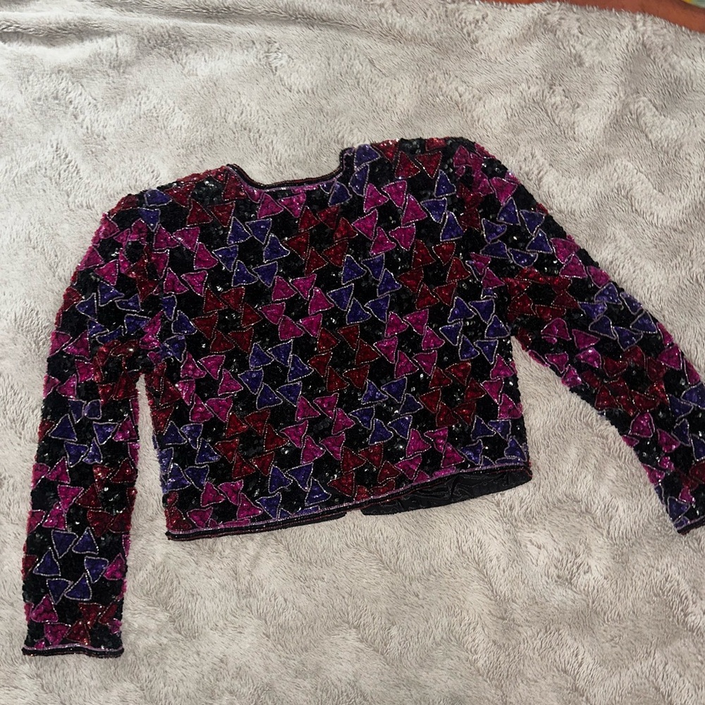 Multicolor Geometric Sequine Jacket Niteline - image 3